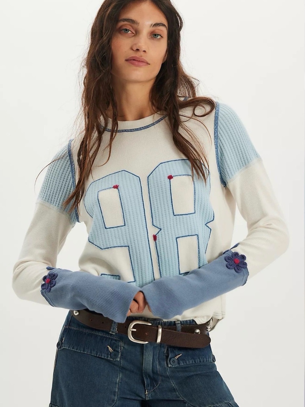 Free People We The Free Lana Long Sleeve Tee ‘98 L NWT